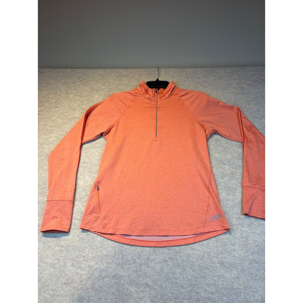 Eastern Mountain Sports EMS Womens Orange Heather Quarter Zip Active Top Medium